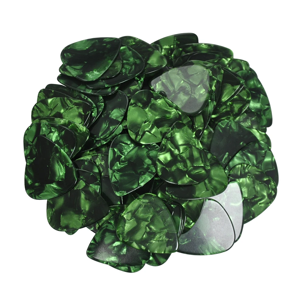 Lots of 100pcs Green Pearl Ultra Heavy 1.5mm Celluloid Guitar Picks Standard Plectra