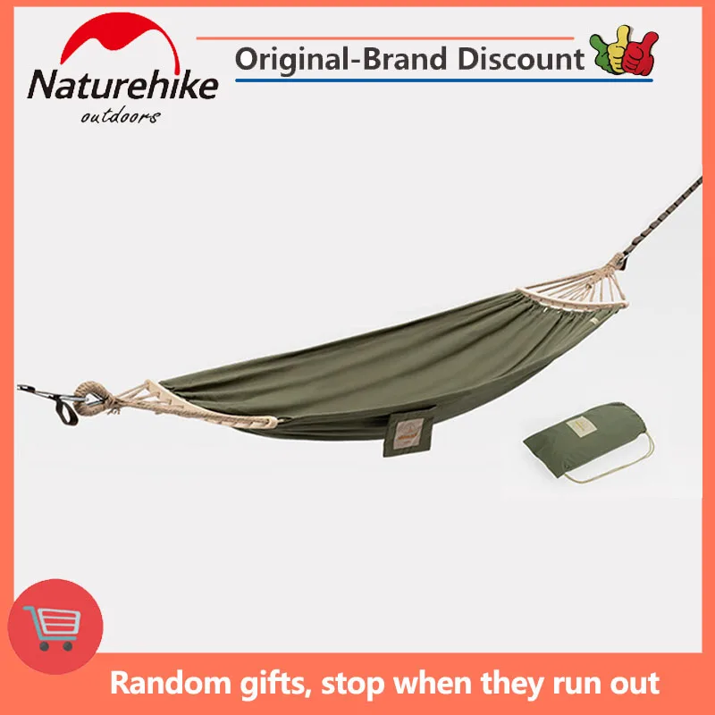

Naturehike Outdoor Single Person Canvas Hammock Swing Portable 300*90cm Camping Anti Rollover 250kg Bearing Weight Waterproof