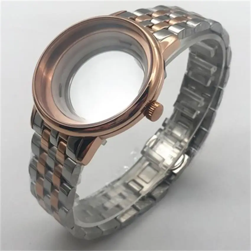 

40.5mm Watch Case+Strap Stainless Steel Watch Case Is Suitable For Miyota 8215 Mechanical Movement Watch Accessories