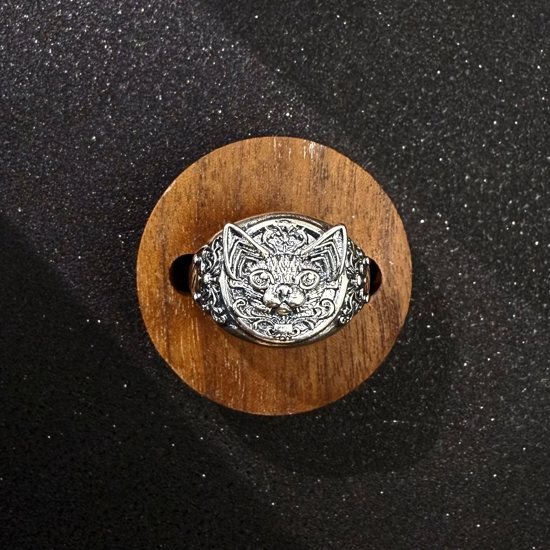 Retro Devon Rex Katze verstellbarer offener Ring für Männer versilbertes Kupfer Gothic Punk Edgy Schmuck Kätzchen Zubehör süßes Geschenk – Detail 8