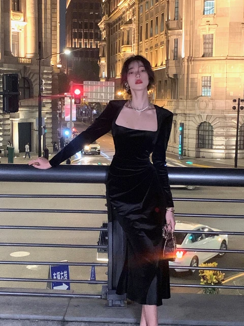 meer.メーア CIRCLE CUT VELOUR DRESS ブラック 新品 meer.メーア CIRCLE CUT VELOUR DRESS ブラック 新品