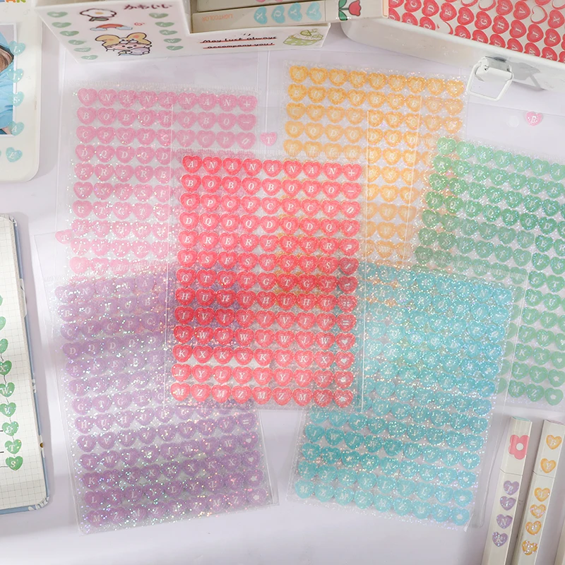 Cartoon Sticker Shining Laser Bling Cartoon Bunny Sticker For Scrapbook DIY Alphabet Letter Sticker for Phone Journal Laptop Photo Decos Gift