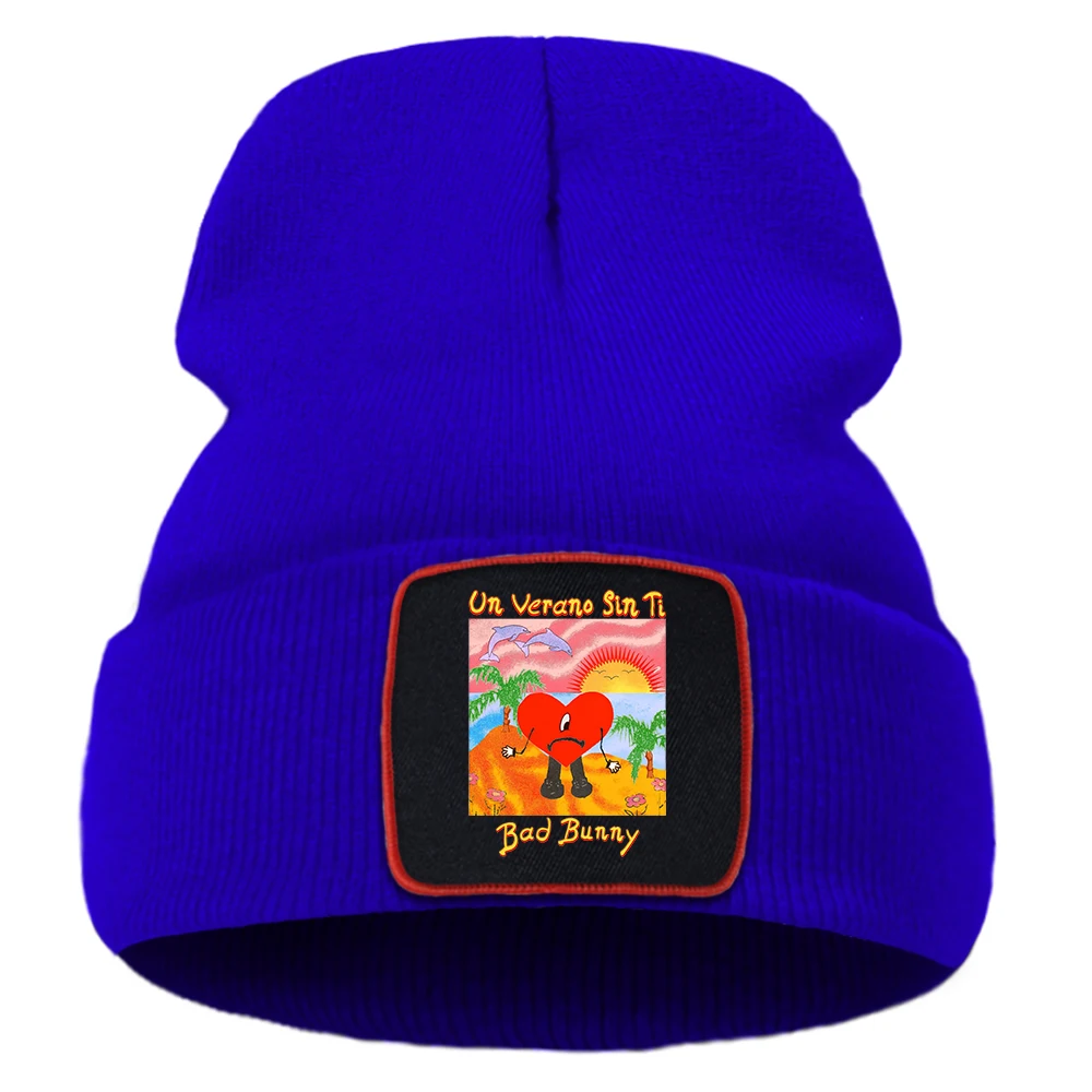 Un Verano Sin Ti Bad Bunny Sad Love Heart Cappello Da Uomo Personalità Semplice Berretti Lavorati A Maglia Harajuku Hair Care Balaclava Cuffie Femmini