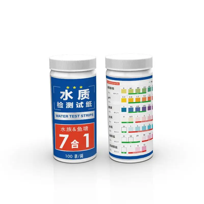 Aquarium Water Test Kit Quick And Accurate Pool Test Strips 7 In 1 Hot Tubs Swimming Pool And Spa Tester for Residual Chlorine