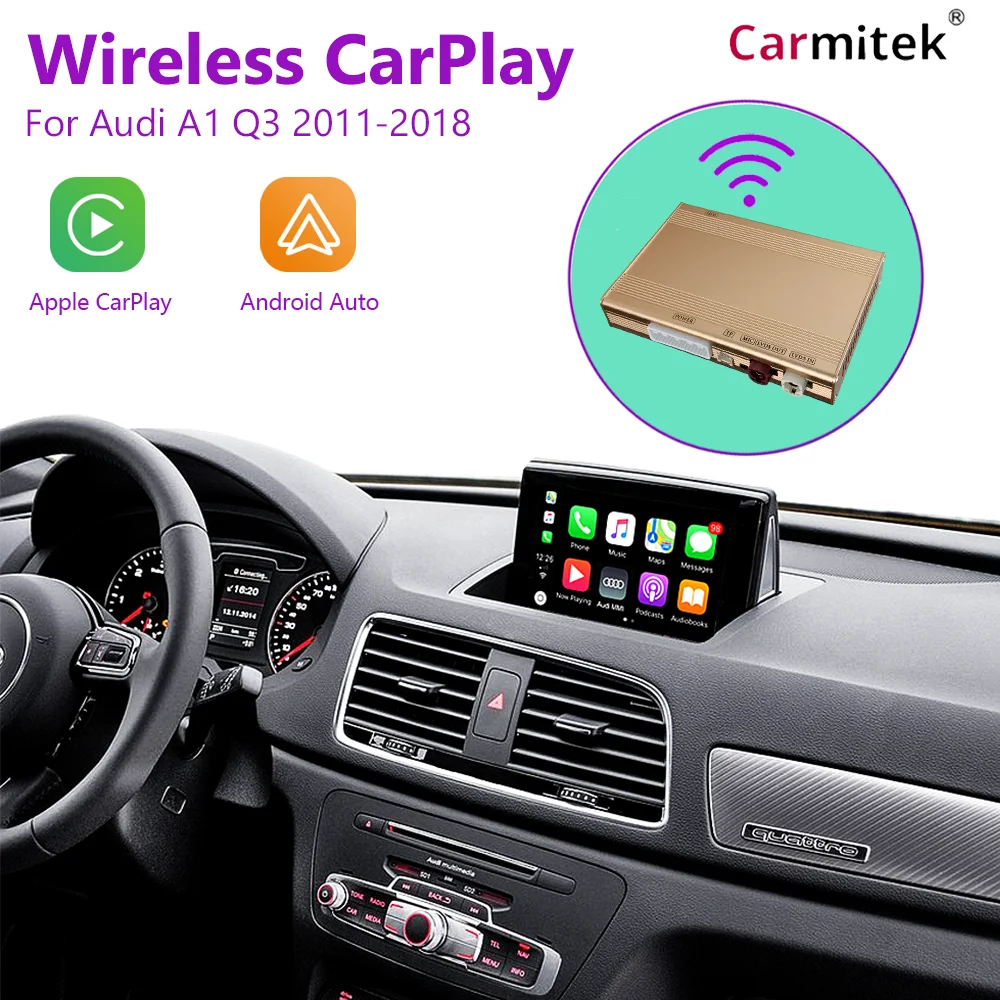 

Wireless Apple CarPlay Multimedia Android Auto Interface Decoder for Audi A1 Q3 2011-2018 AirPlay Mirror Link Youtube Car Play