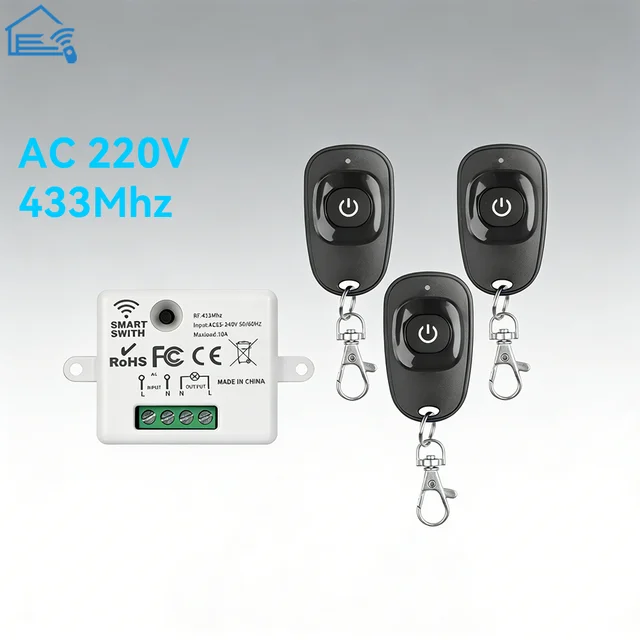 433Mhz Universal Wireless Remote Control Switch 110V 220V 10A Relay Mini Receiver Remote Control For Home Led Light Lamp