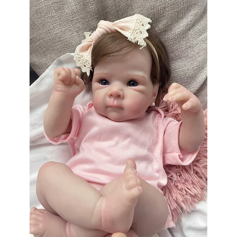 

45CM Bettie Already Finished Newborn Baby Lifelike 3D Skin Hand Detailed Painted Skin Visible Veins Reborn Baby Doll