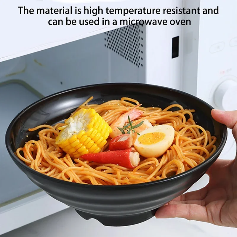 Black Striped Bowl Large Caliber Capacity High Temperature Resistance