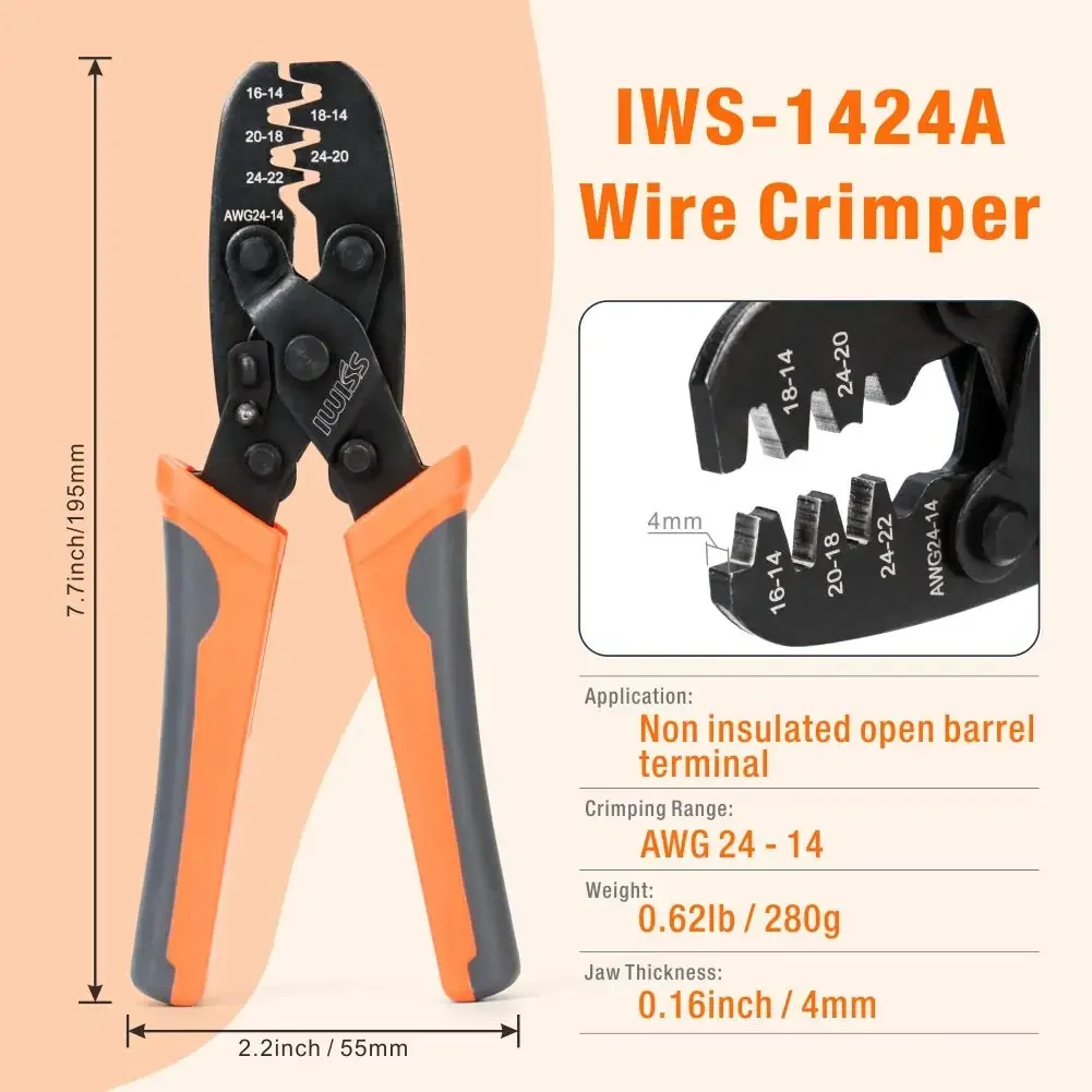 IWS-1424A 압착 플라이어, 몰렉스 스타일 DELPHI AMP TYCO 터미널 크림퍼, 자동차 터미널 압착 와이어링 하네스 도구