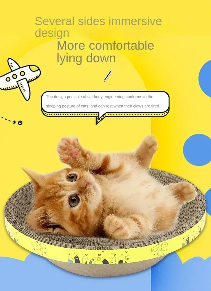 2025-CatS Tree Oval Scratching Board** ClawGrinding Scraper forCats Toys Toy Pets Wear-resistant AccessoriesCorrugated Box Tower