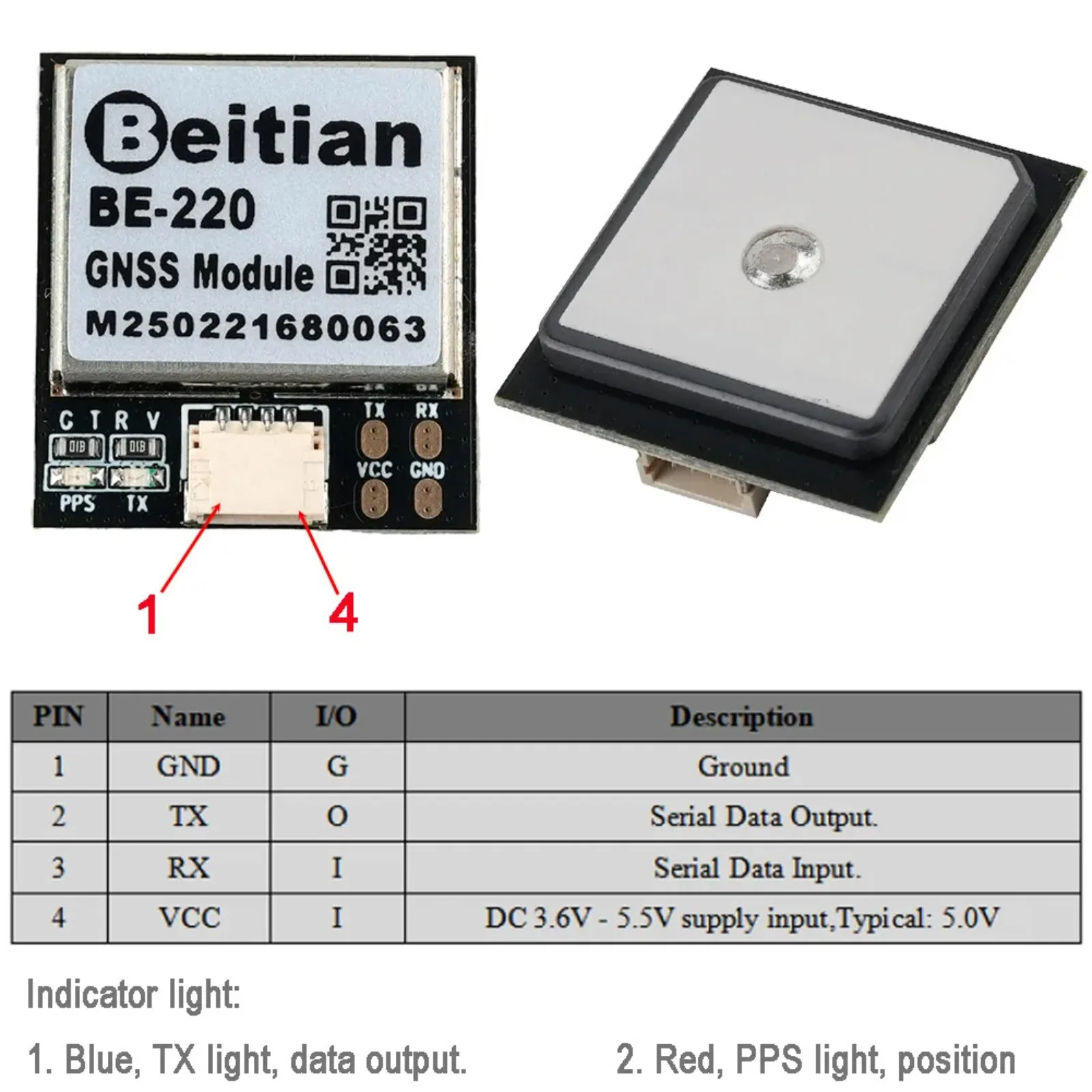 Module GPS Boussole BE-880 tenu en main, illustrant sa taille compacte et son design robuste adapté aux déplacements.