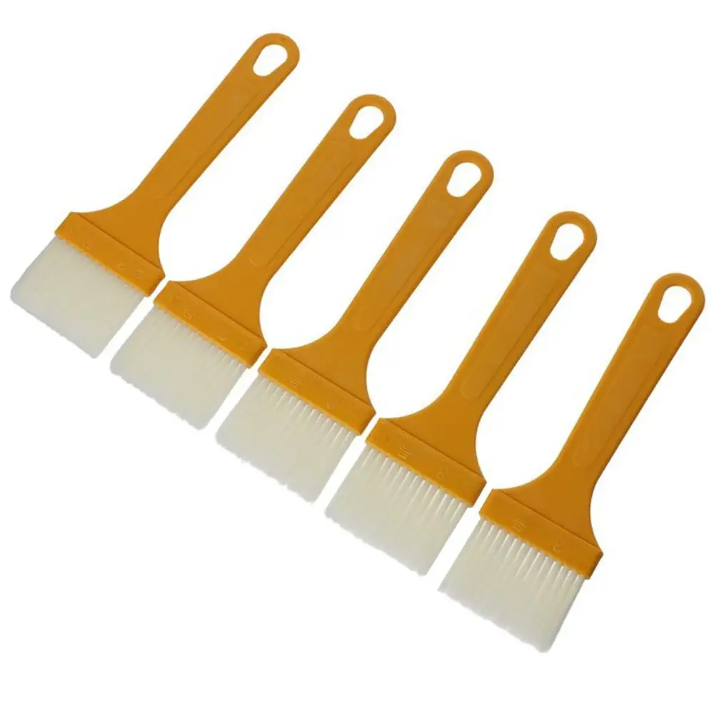 

5 шт. желтая термостойкая щетка для выпечки домашних животных, шелковая щетка для готовки, многофункциональная пластиковая ручка, кухонная щетка для еды