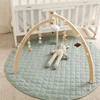 Baby Wooden Gym Frame Splint Triangle Newborn Activity Gym Frame Star Cloud Hanging Pendant Rattle Toys For Baby Montessori Toys 4