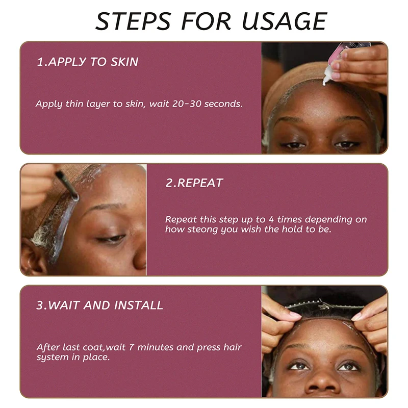 Wig glue, bonding wigs, no traces of non-injury hair, fast styling, easy to clean