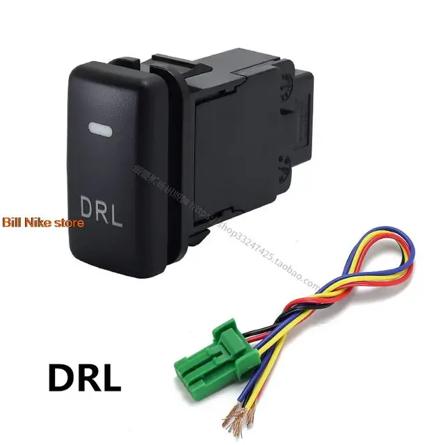 For Toyota PRADO 2003-2009 Front Fog Light LED DRL Heating Up Tail Gate Radar Parking Sensor Switch Button with Wire Ivory