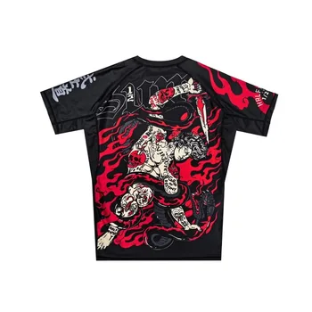 2026 Summer Jiu-Jitsu Anti-Abrasion T-Shirt, Y2K Print Training Quick-Drying Tight-Fitting Short-Sleeve Men's Street Style Top 1