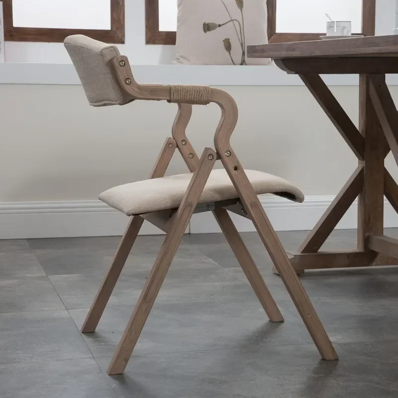 Dining chair curved wood modern simple retro folding back cloth Cafe Restaurant leisure study waiting