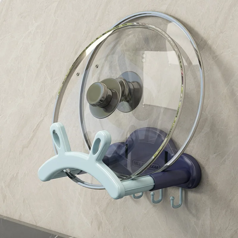 Retractable Wall-mounted Basin Storage Rack Cute Rabbit Ears Bathroom No-punching Shelves Kitchen Pot Cover Board Storage Rack 5