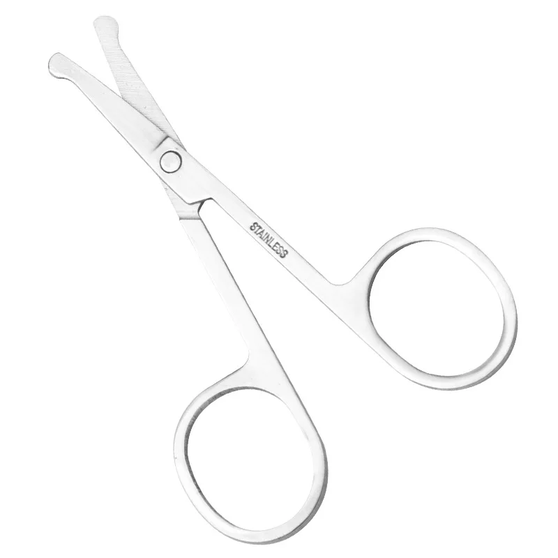 Multifunctional Stainless Steel Nose Hair Cut Round Head Small Scissors Manual Eyebrow Trimming Beard Scissors Beauty Tool 3