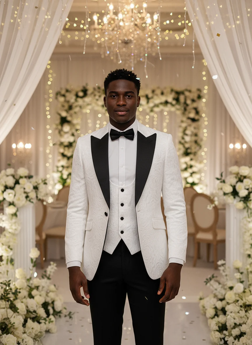 ST Cassy Men's 3-Piece Black Tuxedo | Wedding Dinner Suit Set