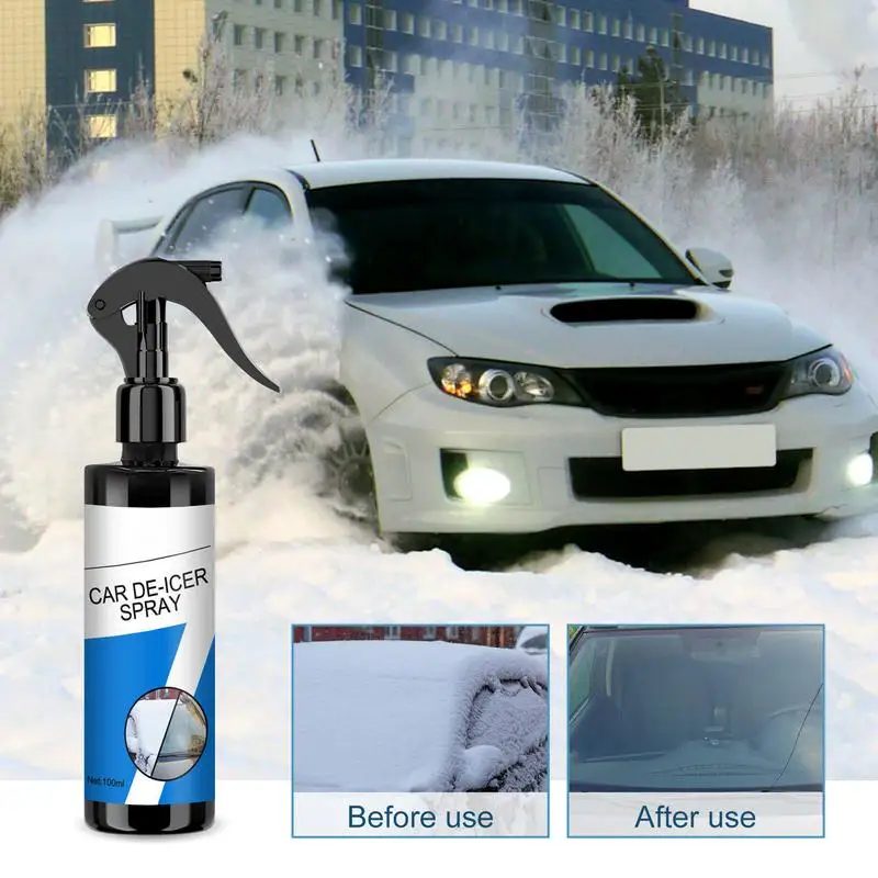 100ml Snow Melting Ice Cleaner Spray Window Glass Windshield Deicing liquid Anti-Icing Frost Protection Winter Car Accessories