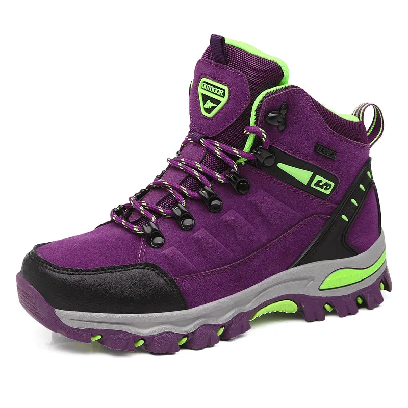 

Fashion Purple Women's Sports Shoes Winter Comfort Outdoor Unisex Hiking Boots Anti-slip Wear-resistant Men's Trekking Sneakers