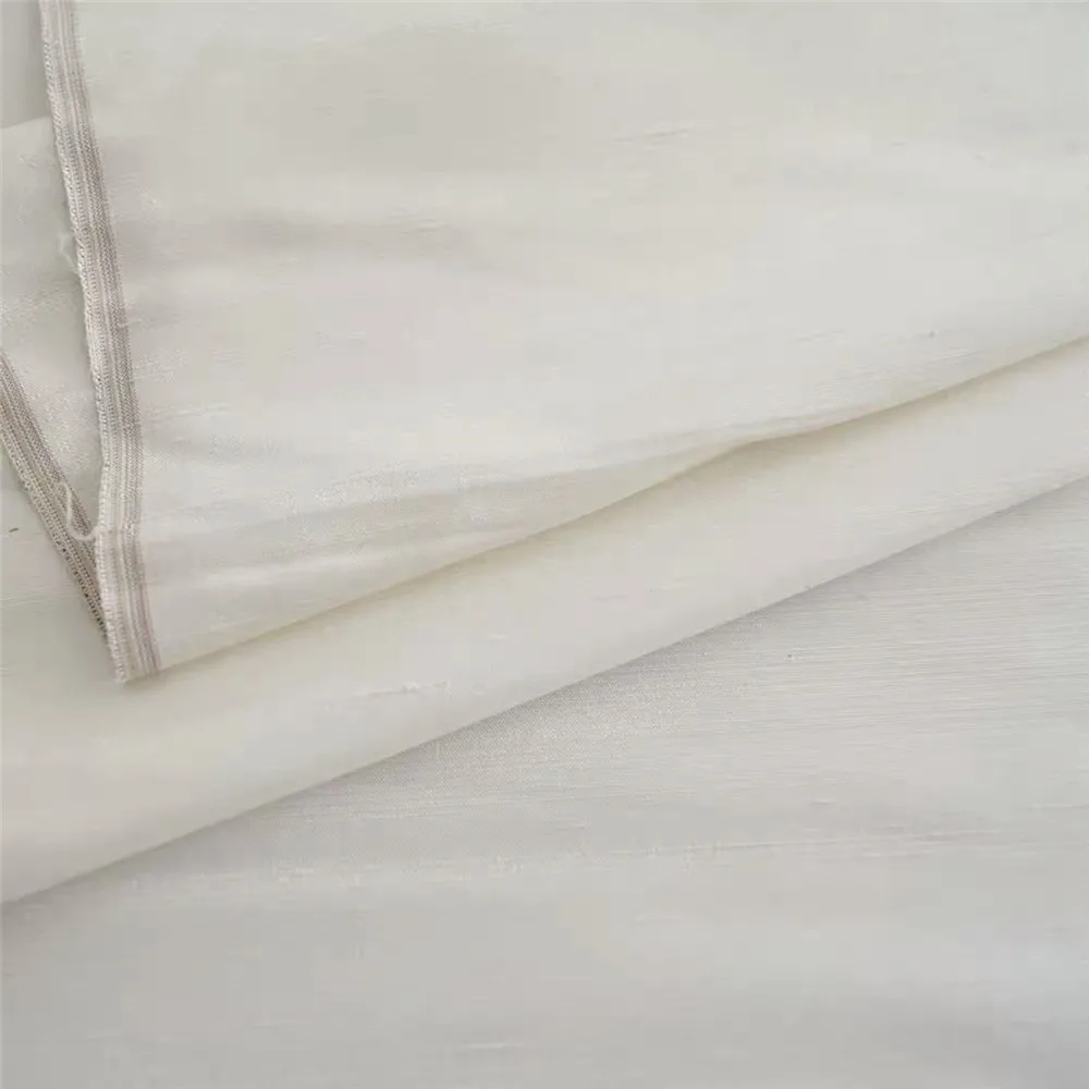 Sewing Fabric Luxury Mulberry 100% Silk Duppion Fabric Dupioni Soft Shiny Stiff for Summer Spring Cloth Garment Shirt