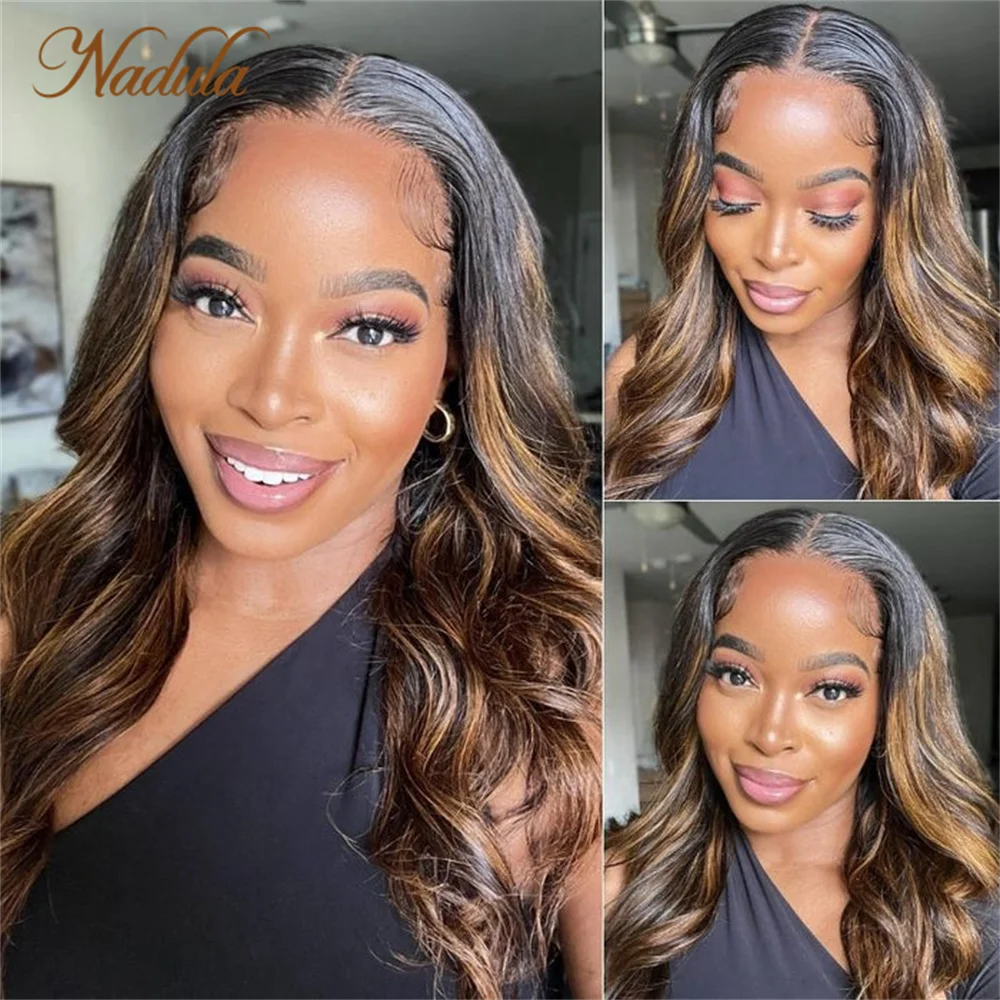 

Nadula Hair Body Wave V Part Glueless Wig #FB30 Highlight Wigs No Gel NO Leave Out Brazilian Wigs For Women Human Hair