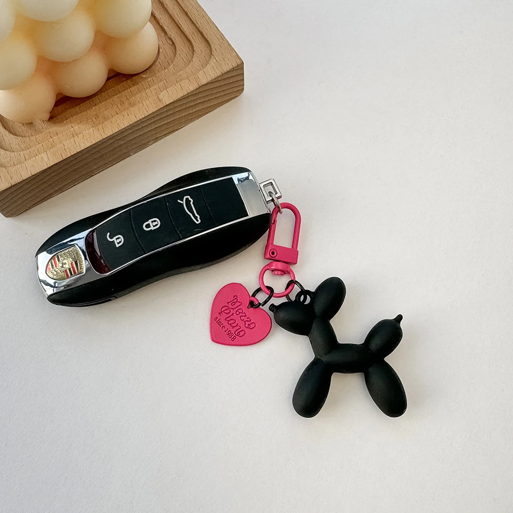 Jelly Balloon Dog Design Keychain for Women, Cute Girls Key Chain, Key Chains Accessories for Car Keys 4