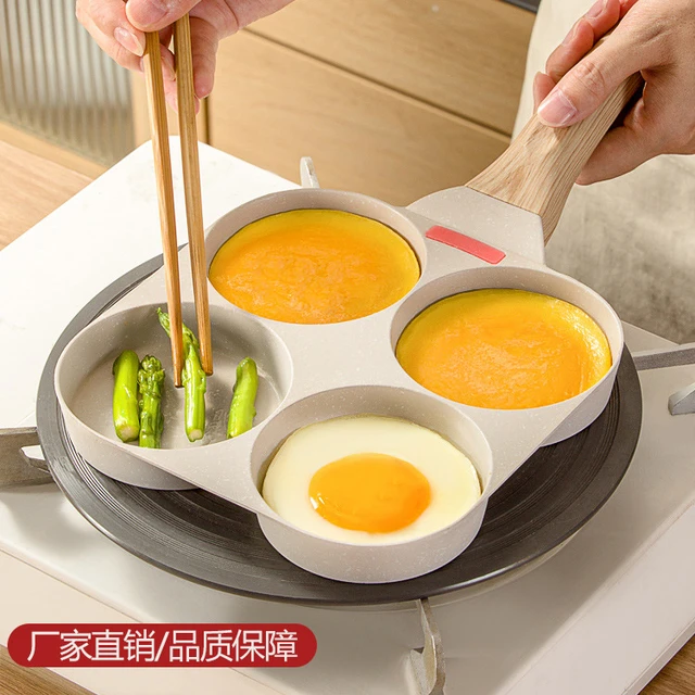 4hole Omelet Pan Frying Pot Thickened Nonstick Egg Pancake Steak Cooking  Pans Hamburg Bread Breakfast Maker Induction Cookware - AliExpress