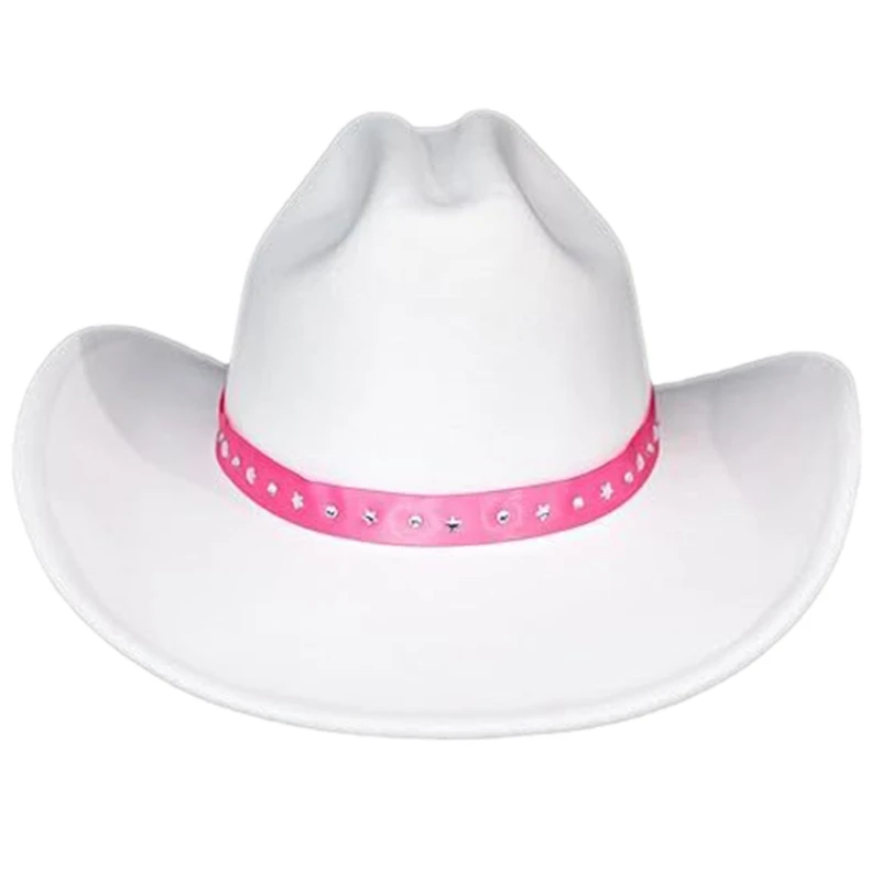 

Funny Party Hats Cowboy Hat Western Hat Womens Adult Cowboy Hat Star Decor Band Fedora Hat Costume Accessories