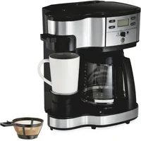 NEW NEW Hamilton Beach 2-Way 12 Cup Programmable Drip Coffee Maker & Single Serve Machine, Glass Carafe, Auto Pause and Pour 1