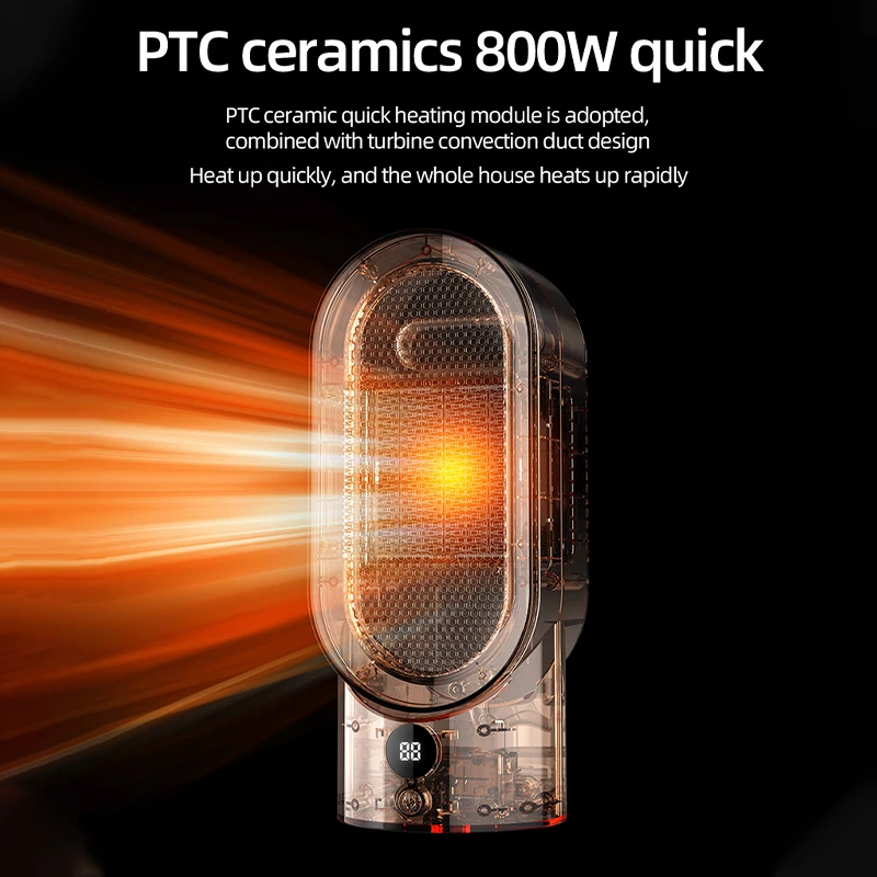 800W Electric Heater Portable Desktop Fan Heater Heating Warm Air Blower Mini Radiator Home Office Warmer Machine for Winter 5