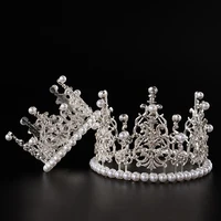 1pcs Pearl Crown Cake Decorative Small Tiaras Crystal Pearl Princess Caketoppers.jpg