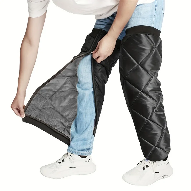 Warm Leg Sleeves Windproof Motorcycle Knee Pads Winter Leg Warmer Thermal Knee Brace Motorcycle Guards Knee Leg Sleeve Zipper