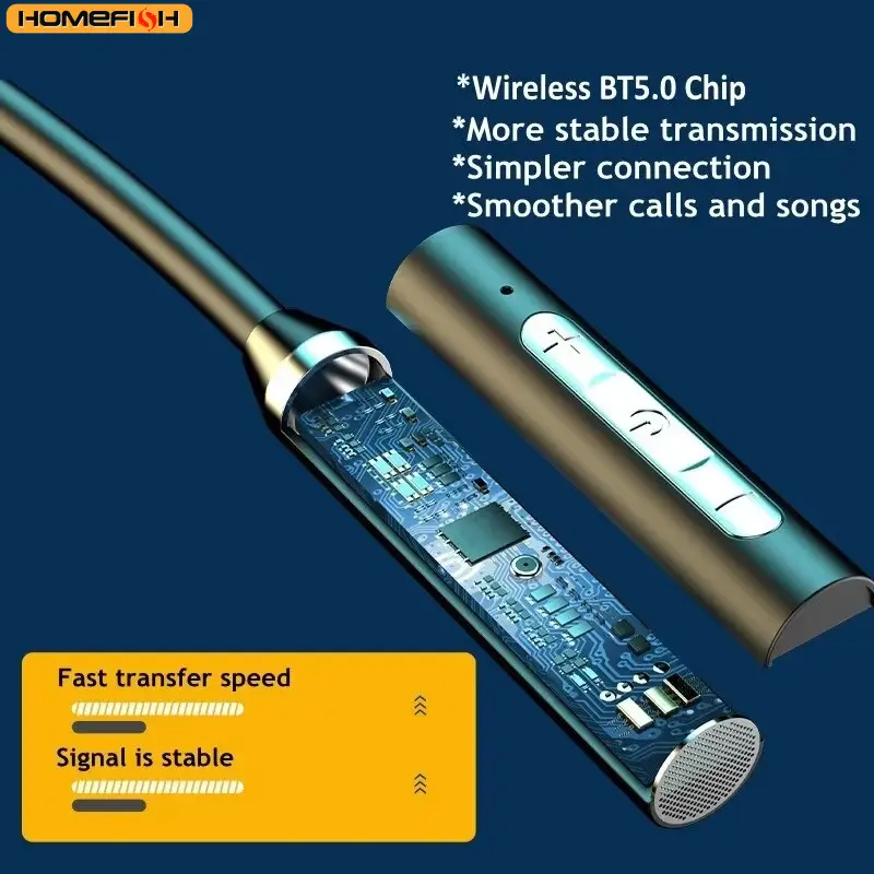 9D Bluetooth Earphones Wireless Headphones Magnetic Sport Neckband Neck-hanging TWS Earbuds Wireless Blutooth Headset with Mic - Image 6