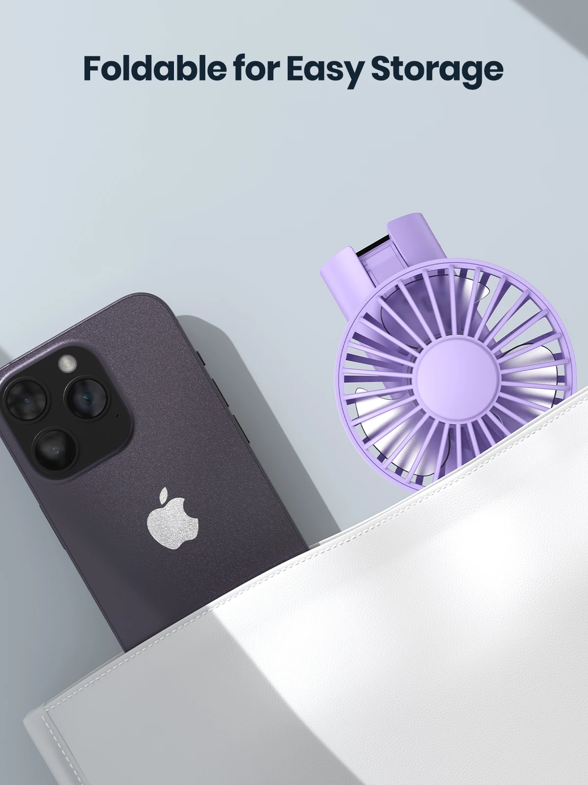 K38 Portable Handheld Fan,5000mAh 3 in 1 Multifunction Personal Travel Neck Fan