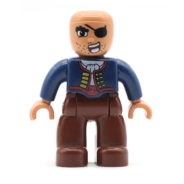 Big Size Action Figures City Princess Policemen Family Building Block Doll Character Accessory Toys Assembly Children Kids Gift Gray pirate