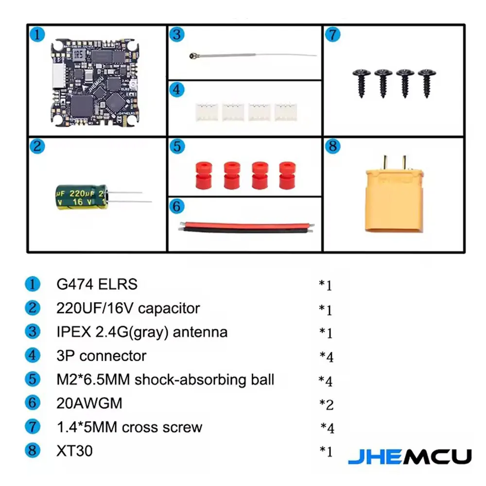 JHEMCU G474ELRS Carte de Vol FPV STM32G474 ICM42688 ELRS 2.4G