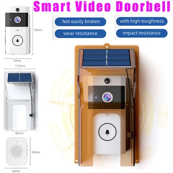 720*1280 Wireless Doorbells Solar Charge Cover Digital Door Peepholes Wifi Security Camera Intercom Video Smart Ring Door Bell 1