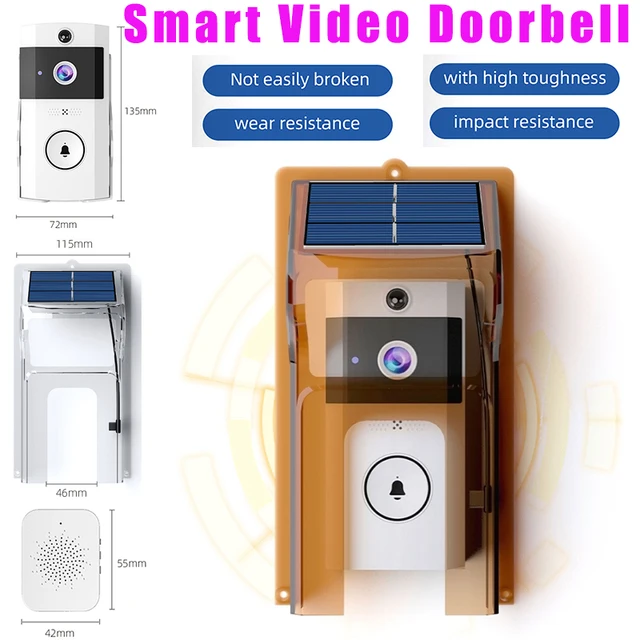 720*1280 Wireless Doorbells Solar Charge Cover Digital Door Peepholes Wifi Security Camera Intercom Video Smart Ring Door Bell 1