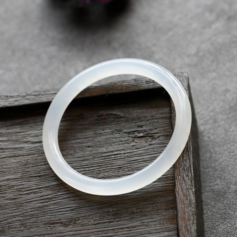 

Оптовая продажа, натуральный ледяной белый халцедон, 8 мм, личи, желе, круглый бар, Jingle, красивый нефритовый браслет, Прямая поставка