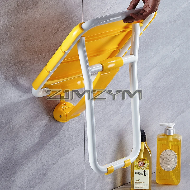 Wall-mounted Bathroom Stool, Stainless Steel, PVC, Plastic, Foldable Bench, Shower Chair, Shower Folding Seat, Furniture 4