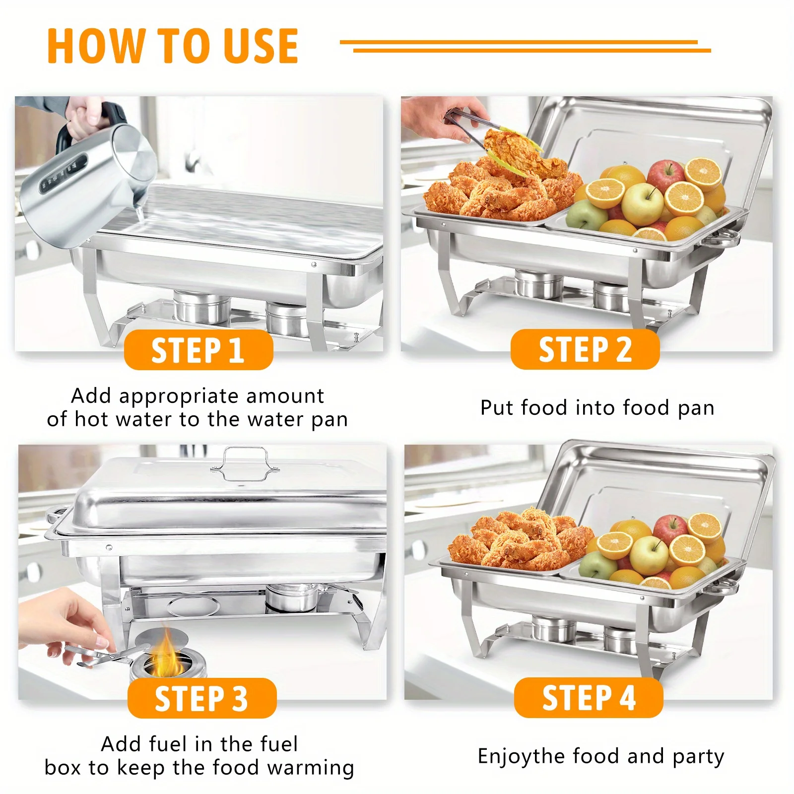 8 Pack Chafing Dish Buffet Set 3