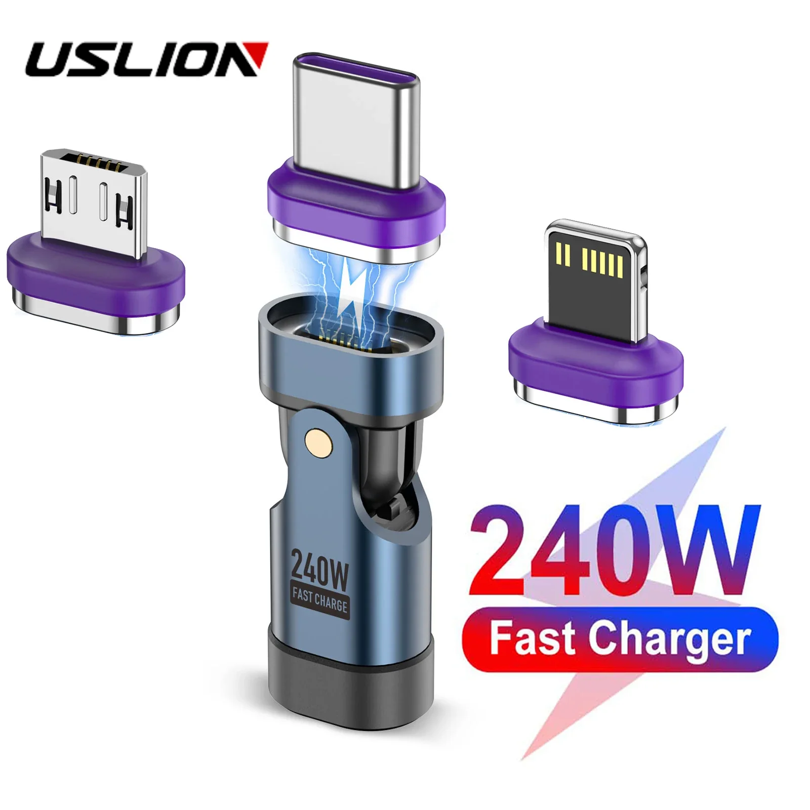 USLION 240W Type C Adapter USB-C to Type-C Fast Charging thumbnail 8