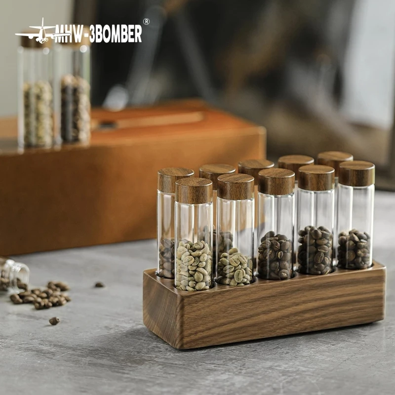 Creative Coffee Beans Tea Display Rack Stand Cereals Canister Glass Test Tube Sealed Storage Rack Clear.jpg