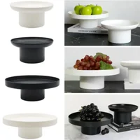 ABS Fruit Plate With Base Solid Pattern Simple Creative Fruit Plate Home Decorative Plate Living Room Coffee Table Candy Plate 1