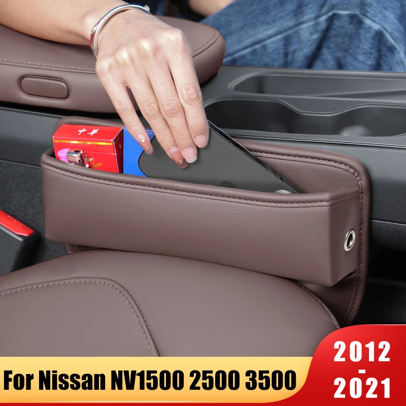 

For Nissan NV1500 NV2500 NV3500 Cargo HD 2012-2017 2018 2019 2020 2021 Car Seat Organizer Gap Storage Box Pockets Accessories