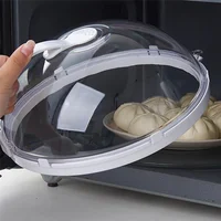 Couvercle anti-éclaboussures pour micro-ondes, couvercle chauffant pour four domestique, couvercle Transparent pour plaque, accessoires d'ustensiles de cuisine-AT64 5