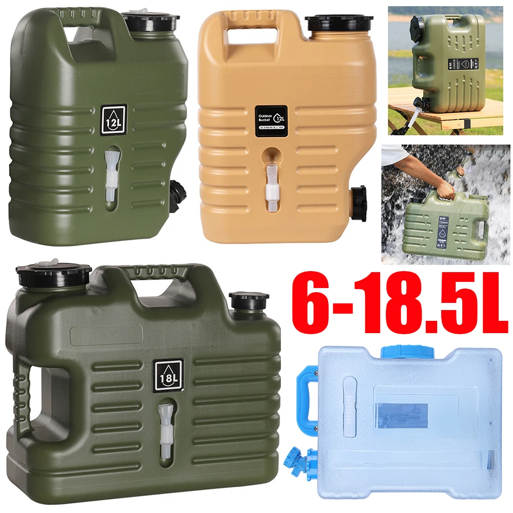 Camping Water Container Bucket Food Grade with Faucet For Outdoor Camping Hiking 6L-18.5L
